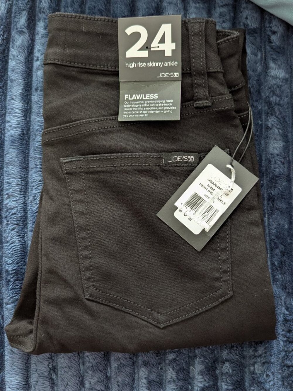 NWT Joe's Jeans Flawless High Rise Skinny Ankle Black Denim Size 24